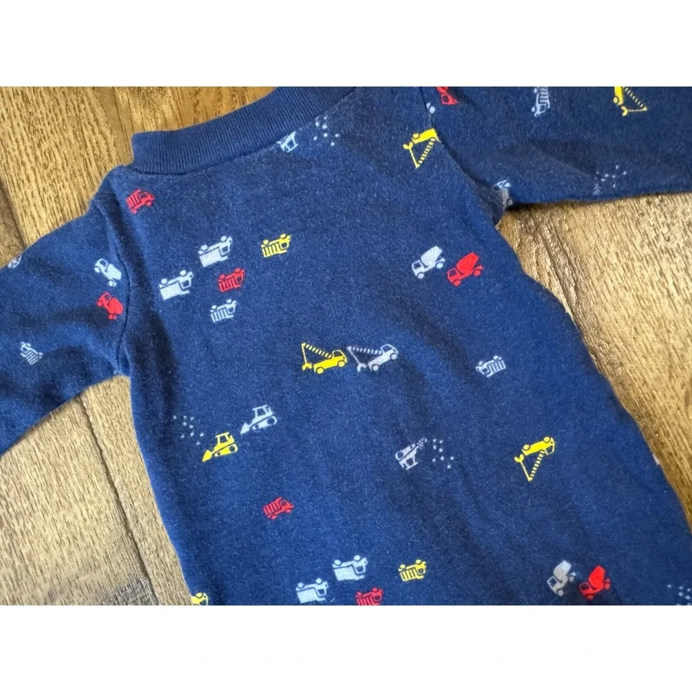 Carters Sleeper‎ Boy Preemie Outfit Romper Truck Cement Mixer Construction